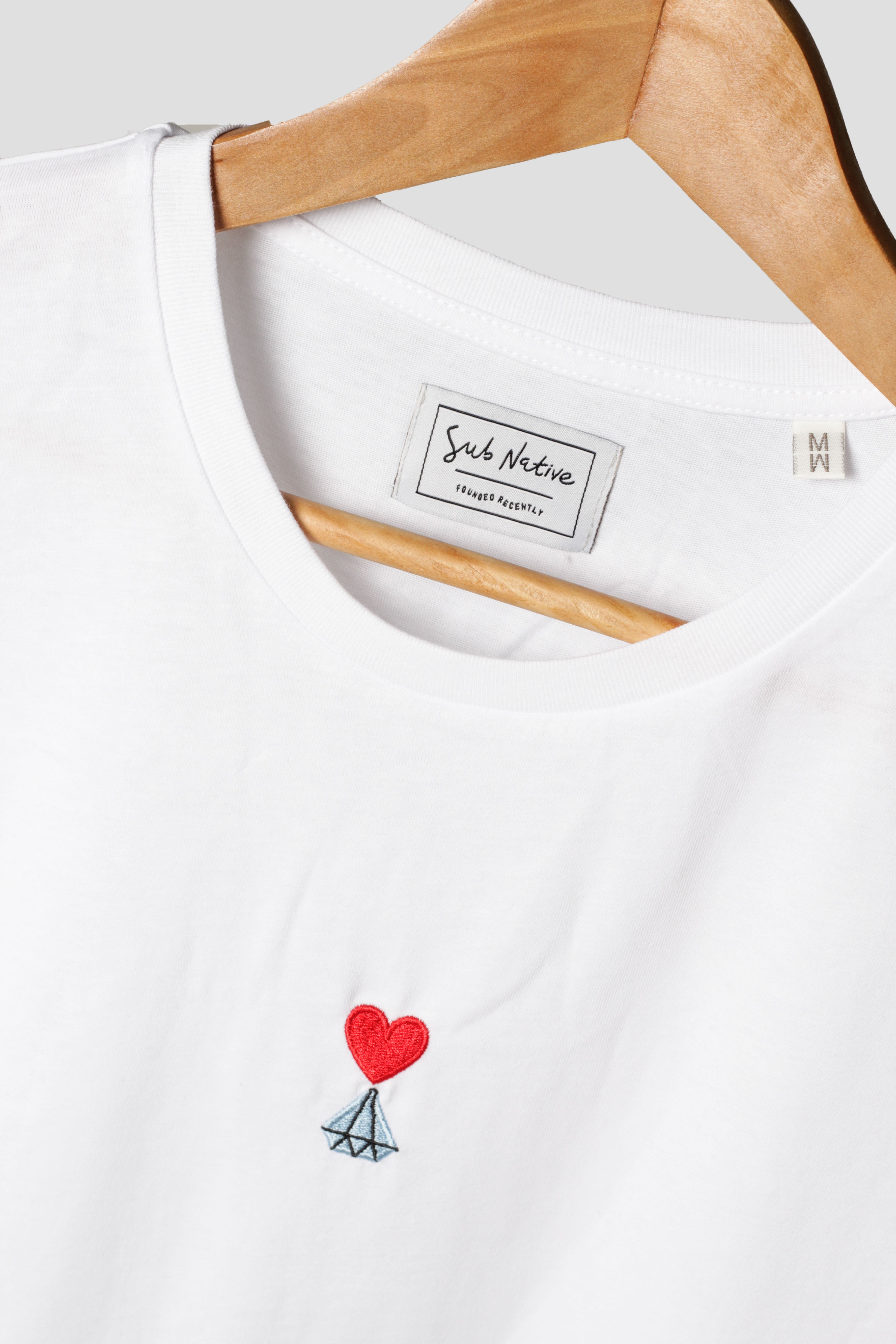 sub native hearts over diamonds embroidered t-shirt white
