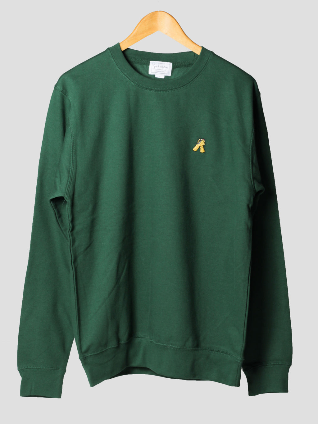 sub native just friends embroidered crewneck sweatshirt bottle green