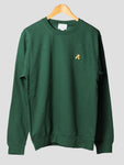 sub native just friends embroidered crewneck sweatshirt bottle green