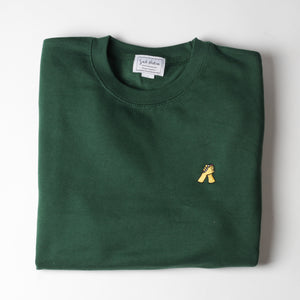 sub native just friends embroidered crewneck sweatshirt bottle green