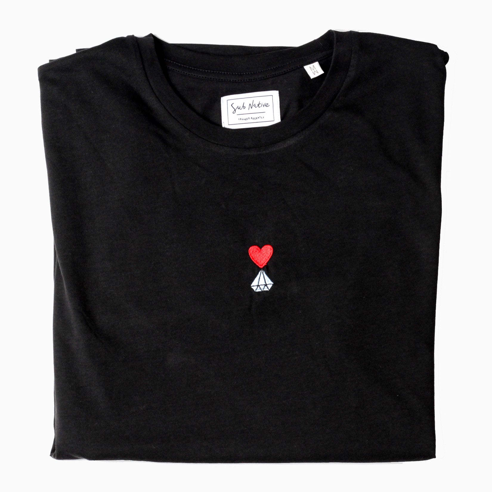 sub native hearts over diamonds embroidered t-shirt black