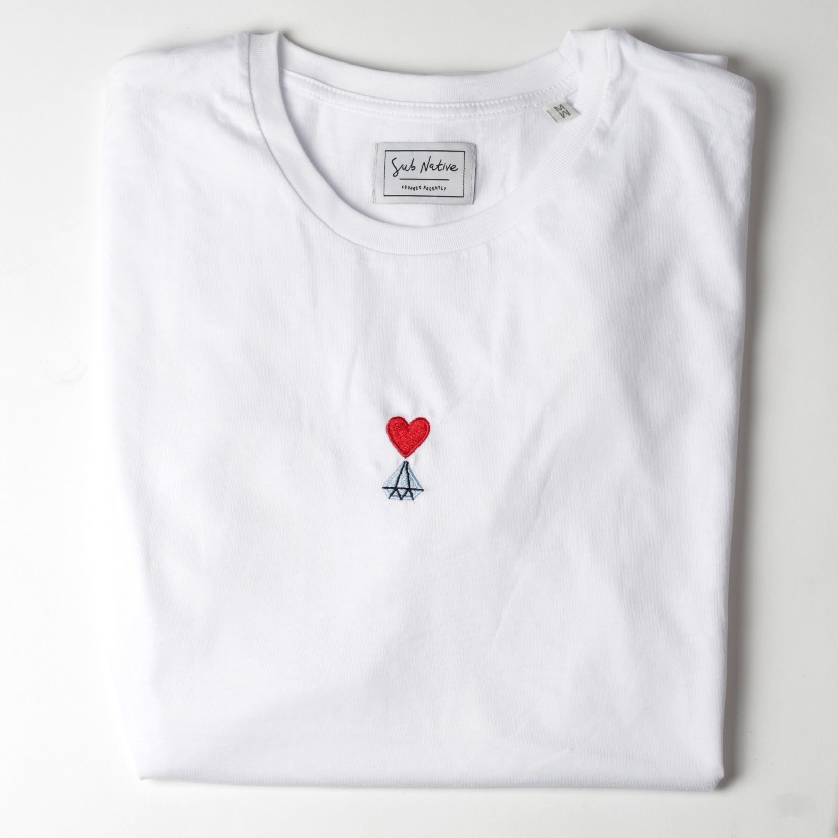 sub native hearts over diamonds embroidered t-shirt white