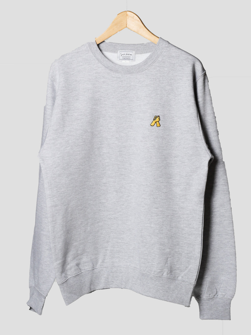 sub native just friends embroidered crewneck sweatshirt heather grey