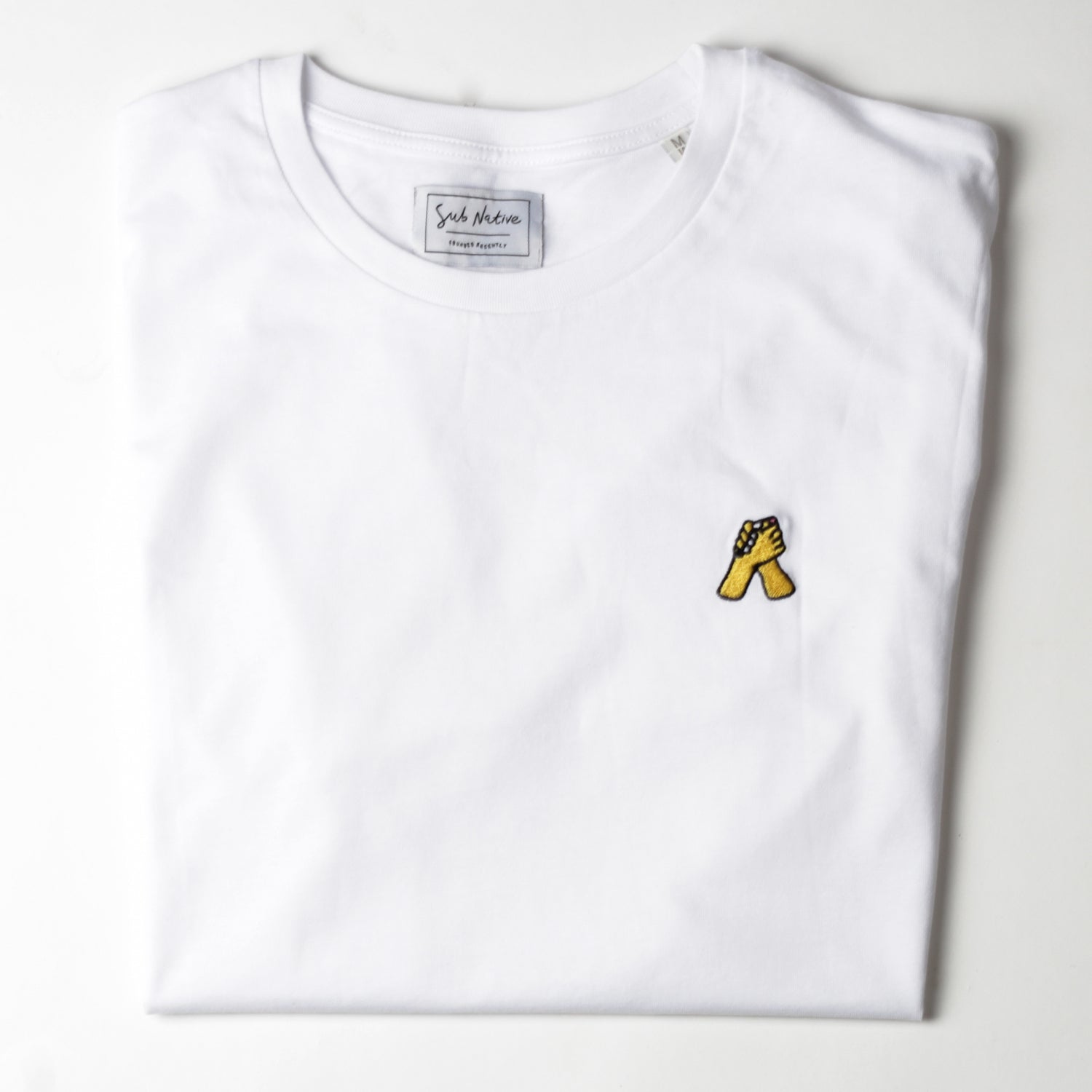 sub native just friends embroidered icon t-shirt white